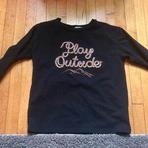 Kids Long Sleeve Black 'Play Outside' Shirt